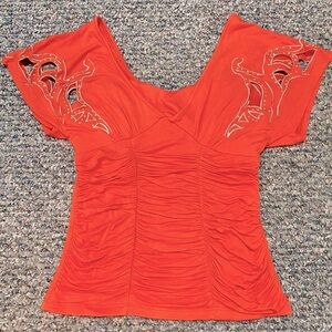 Never worn Xoxo orange/coral top, medium